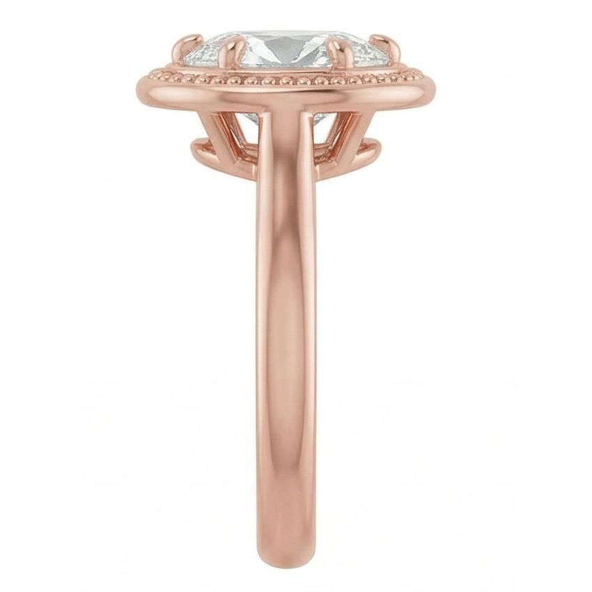 natural oval diamond 4ct ring profile view