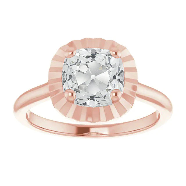 Rose Gold 4 Carat Cushion Diamond Ring
