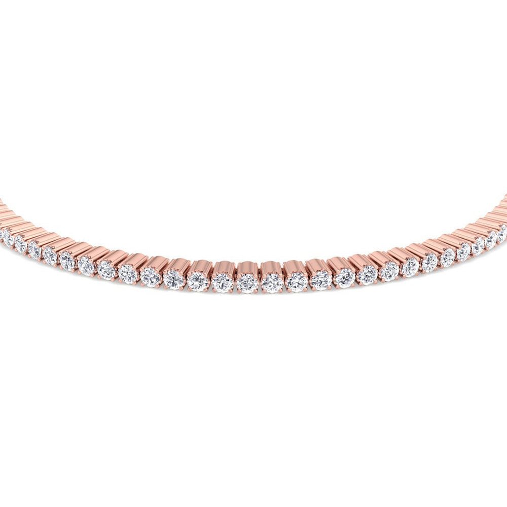 Rose Gold 10K Round Cut 7.80 Carats Lab Grown Diamonds Tennis Bracelet