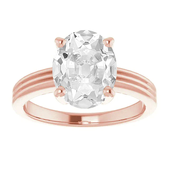 Rose Gold 9 Carat Old Miner Big Lab Grown Diamond Ring