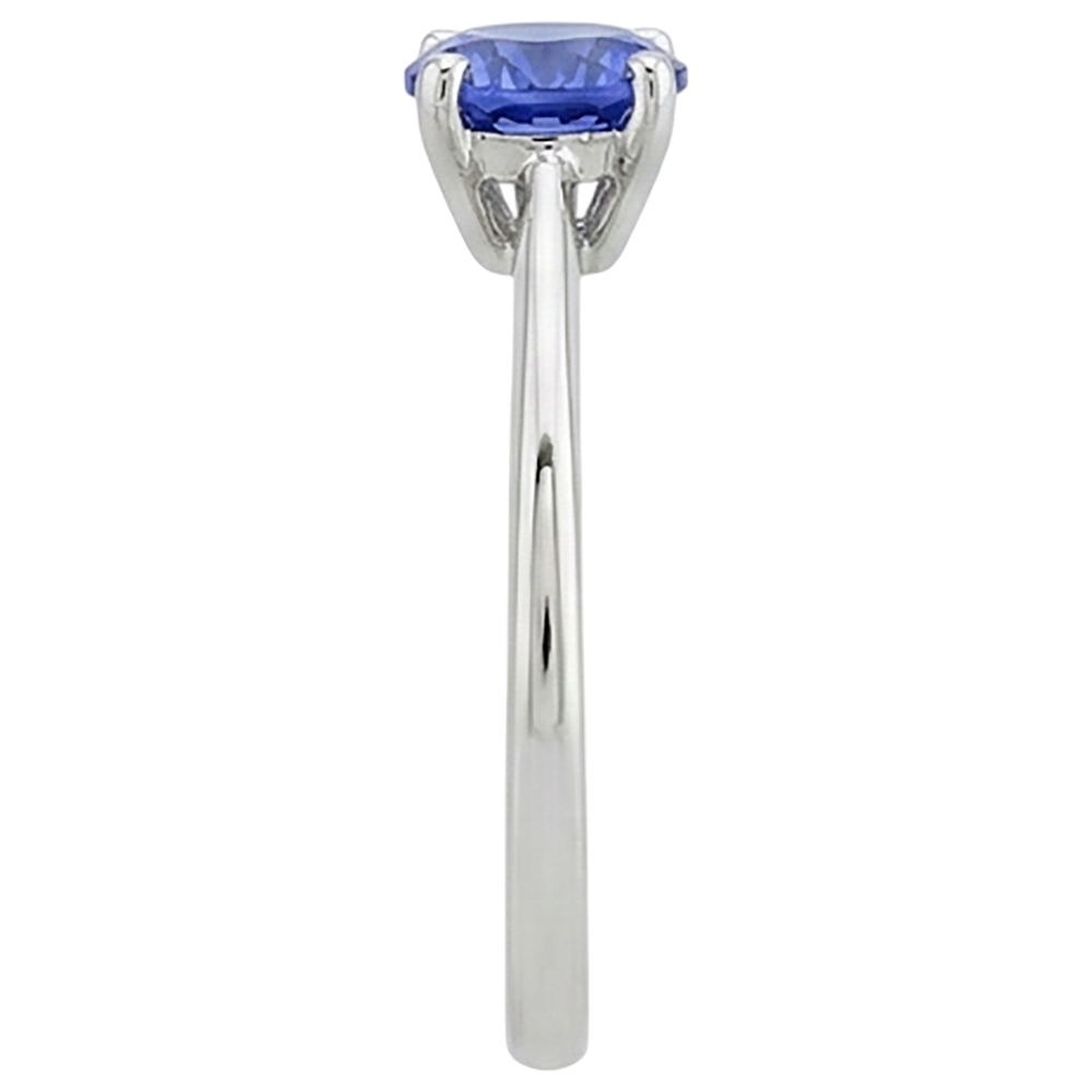 Natural Real ( Not Lab Grown ) Round Cut 2 Carat Solitaire Tanzanite Wedding Ring 14K White Gold
