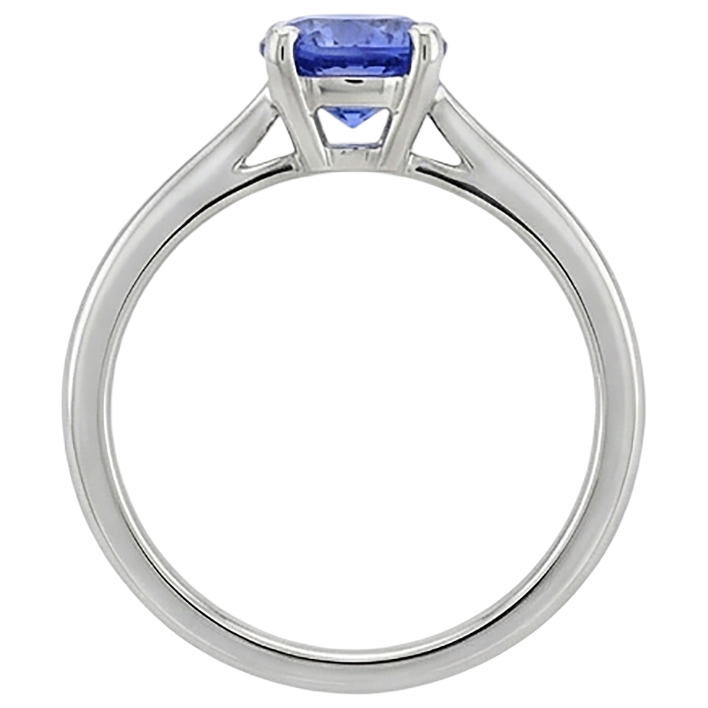 Natural Real ( Not Lab Grown ) Round Cut 2 Carat Solitaire Tanzanite Wedding Ring 14K White Gold
