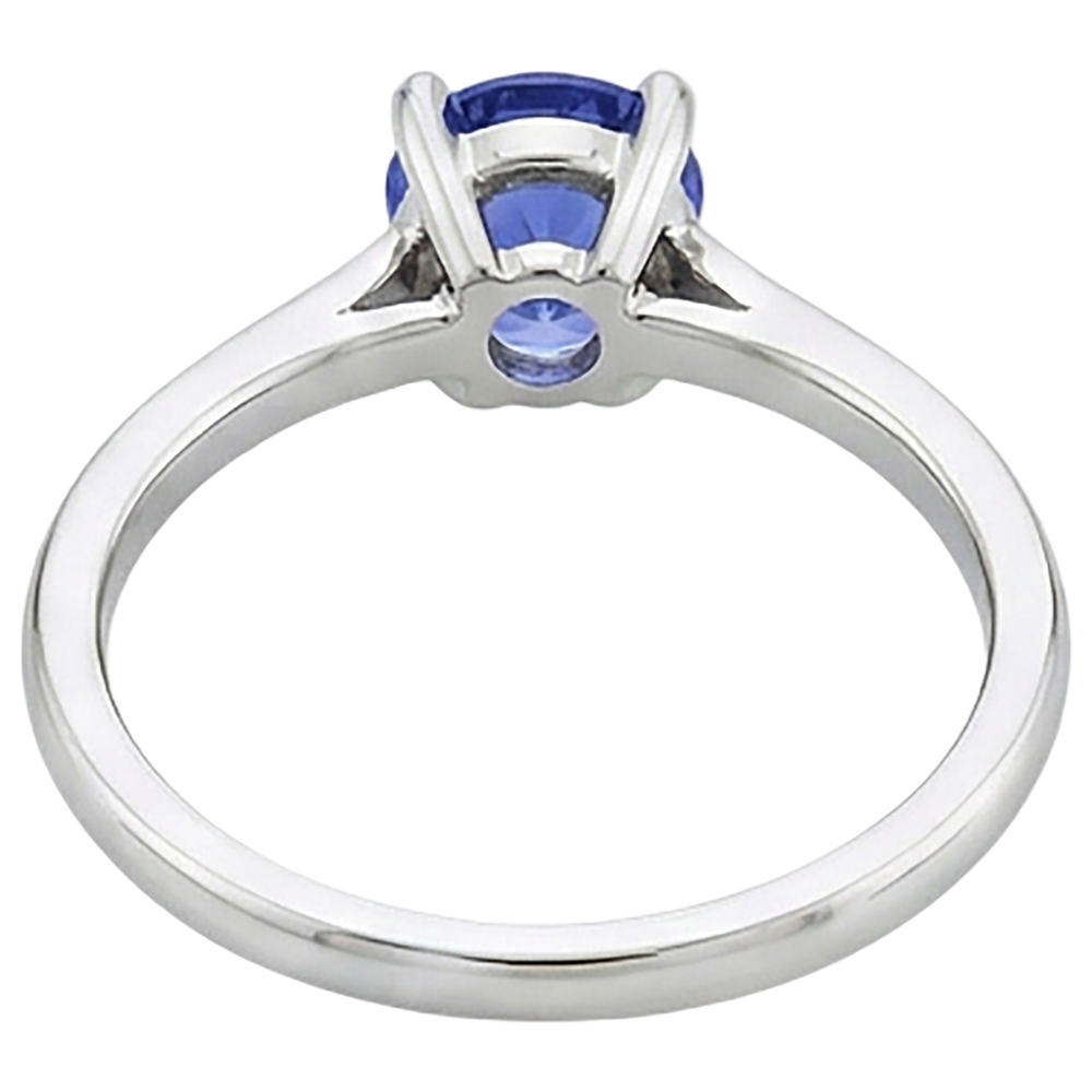 Natural Real ( Not Lab Grown ) Round Cut 2 Carat Solitaire Tanzanite Wedding Ring 14K White Gold