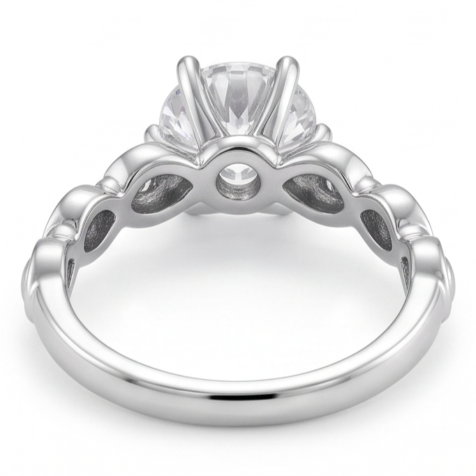 Round Natural Earth Mined Diamond Anniversary Ring 1.60 Carats White Gold 14K