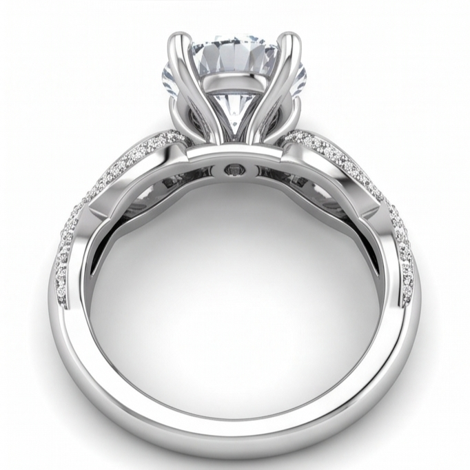 Round Natural Earth Mined Diamond Engagement Anniversary Ring 1.95 Carat Jewelry WG 14K