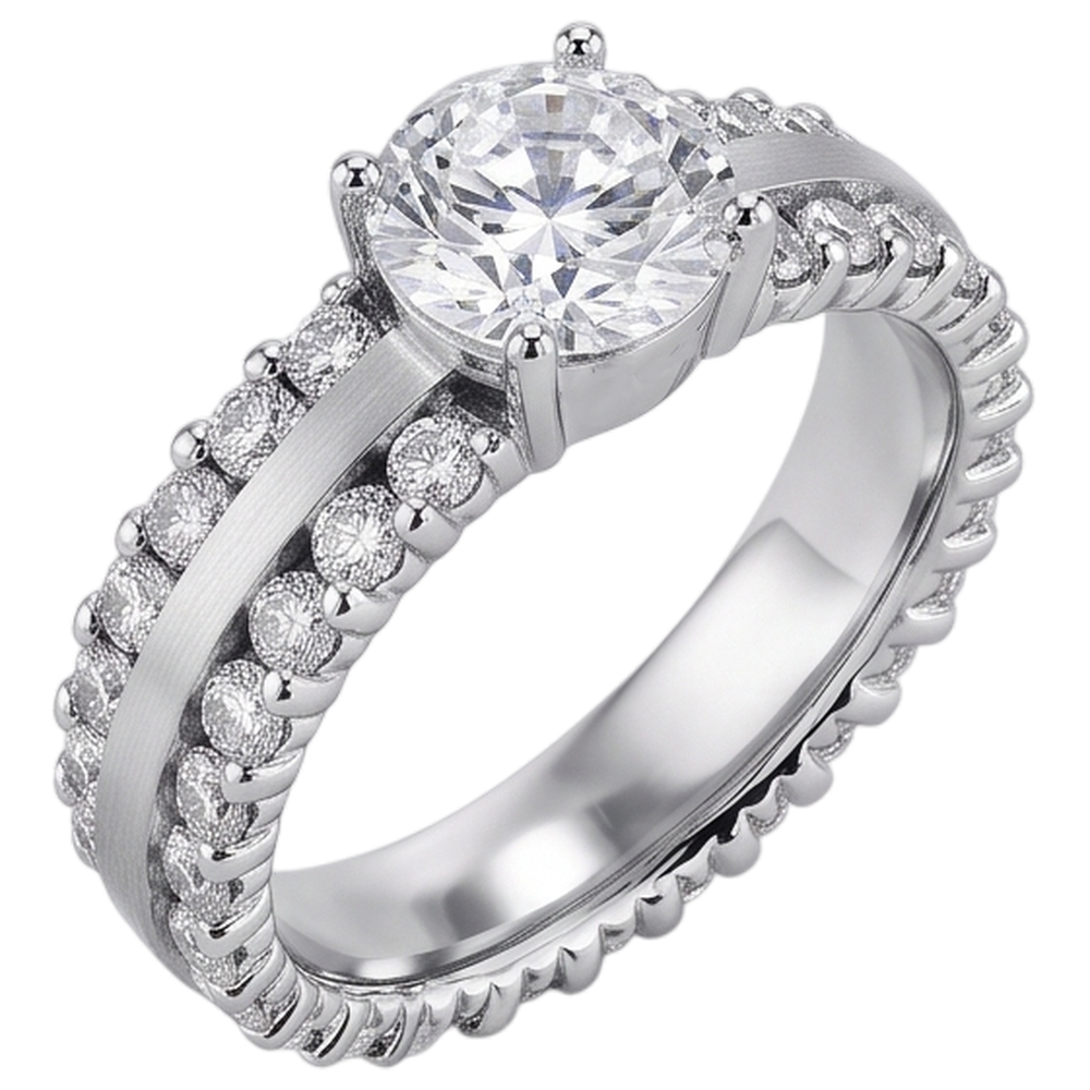 Round Natural Earth Mined Diamond Engagement Women Ring 4.70 Carats White Gold 14K