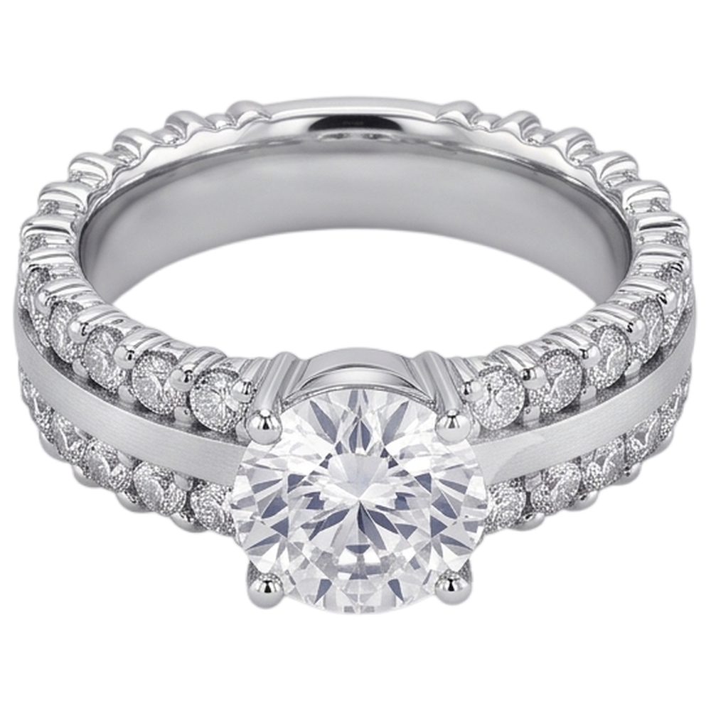 Round Natural Earth Mined Diamond Engagement Women Ring 4.70 Carats White Gold 14K