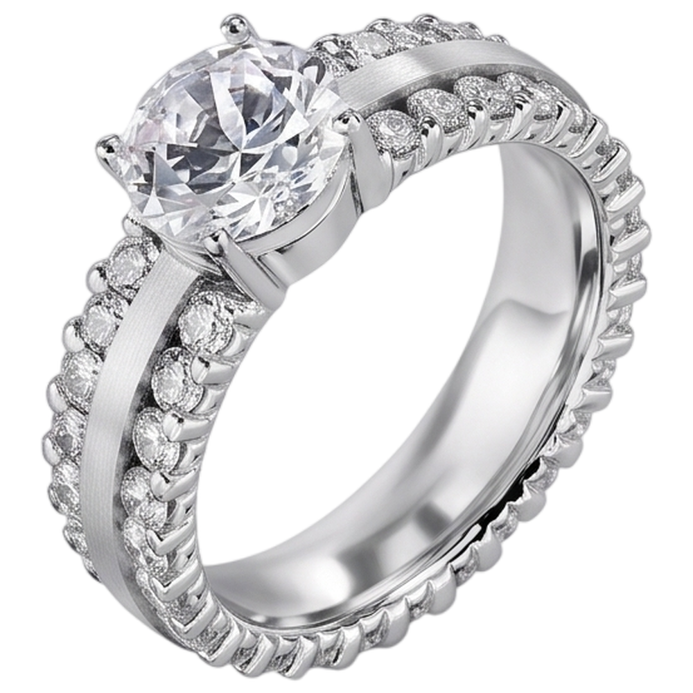 Round Natural Earth Mined Diamond Engagement Women Ring 4.70 Carats White Gold 14K