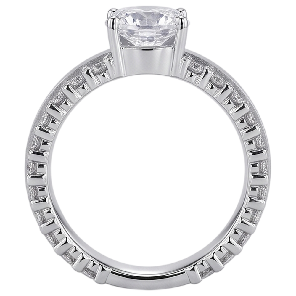 Round Natural Earth Mined Diamond Engagement Women Ring 4.70 Carats White Gold 14K