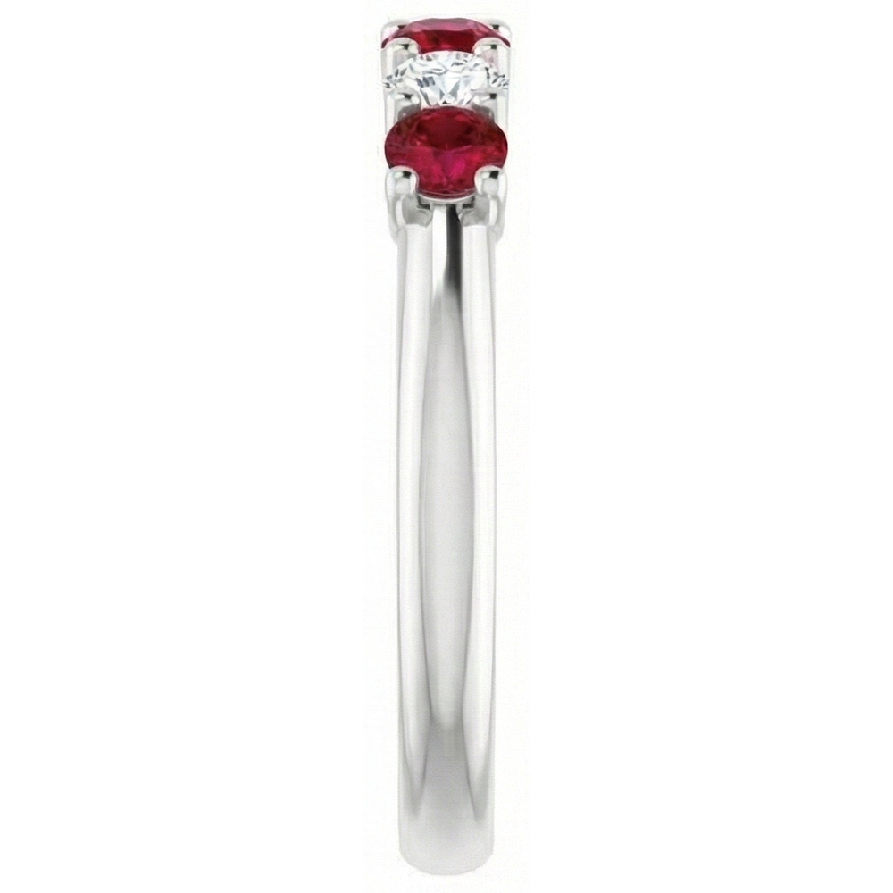 Round Natural Earth Mined Diamond Ruby Stone Ring 2 Carats White Gold 14K Jewelry