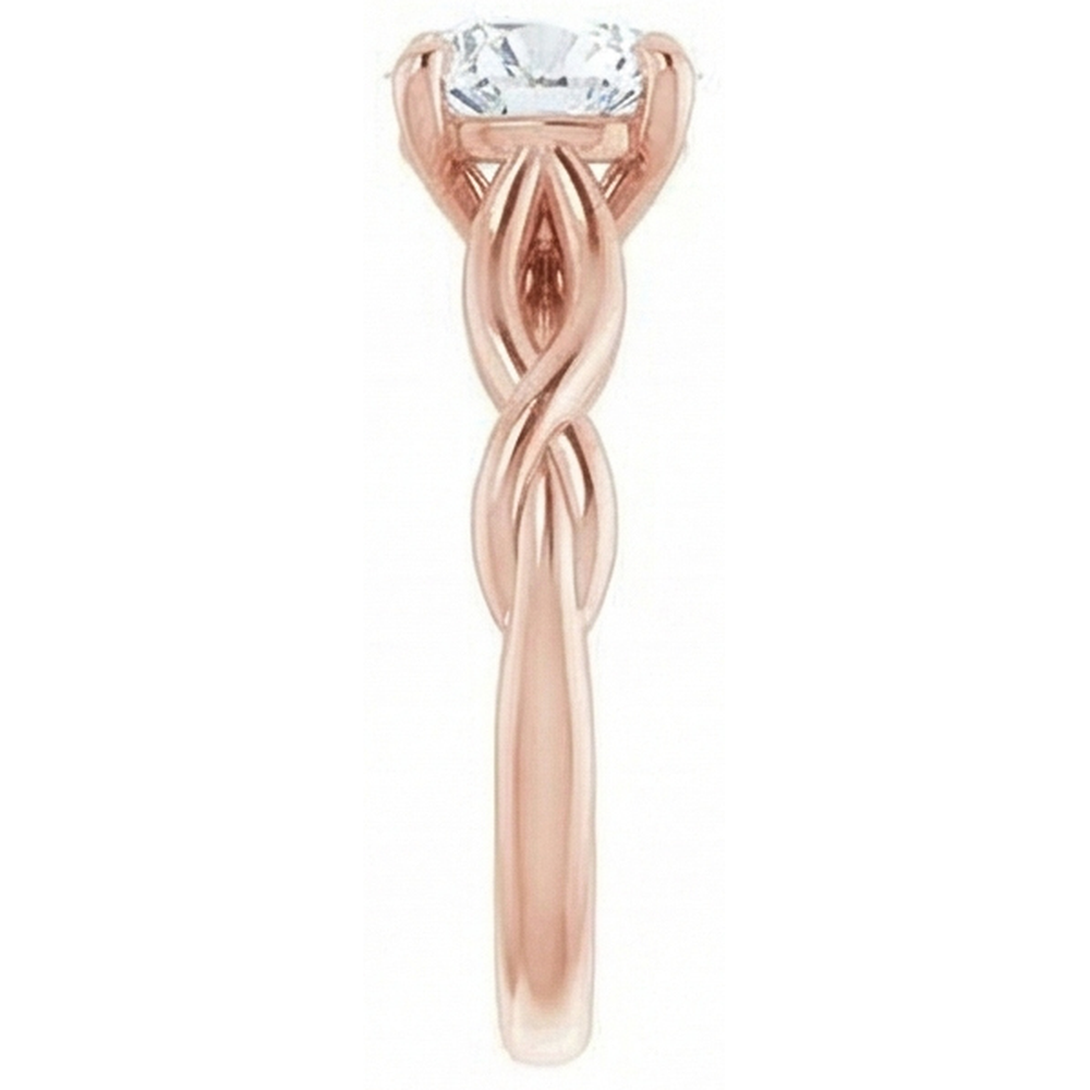 Round Solitaire Ring Old Cut Natural Earth Mined Diamond Prong Set 2 Carats Infinity Style