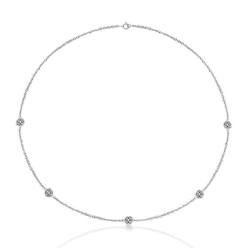 Round Diamond By The Yard Gold Necklace