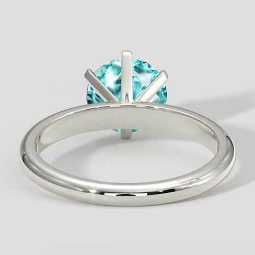 Round Paraiba Tourmaline Engagement Ring