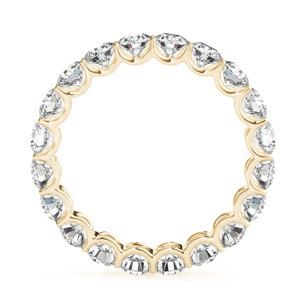 Round 3 Ct Diamond Wedding Band Lab Grown YG 14K