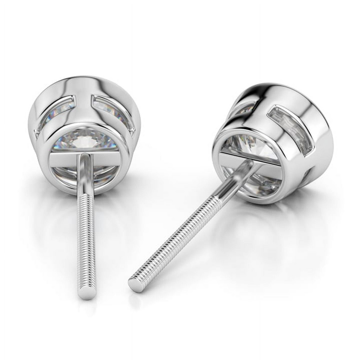 Round Cut 3.80 Ct Bezel Set Natural Earth Mined Diamonds Studs Earrings White Gold