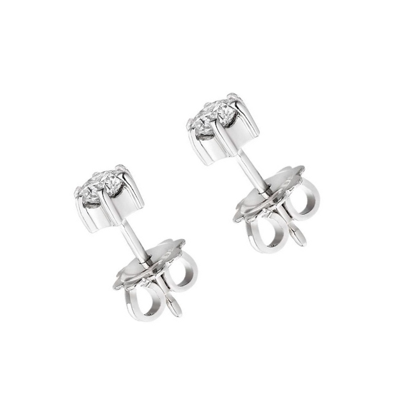 natural round diamond 3ct earring side angle