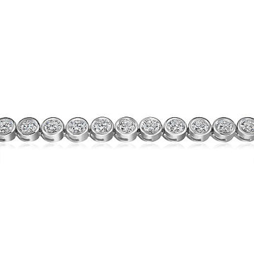 Round Cut Lab Grown Diamond Tennis Bracelet White Gold 14K 9 Carats