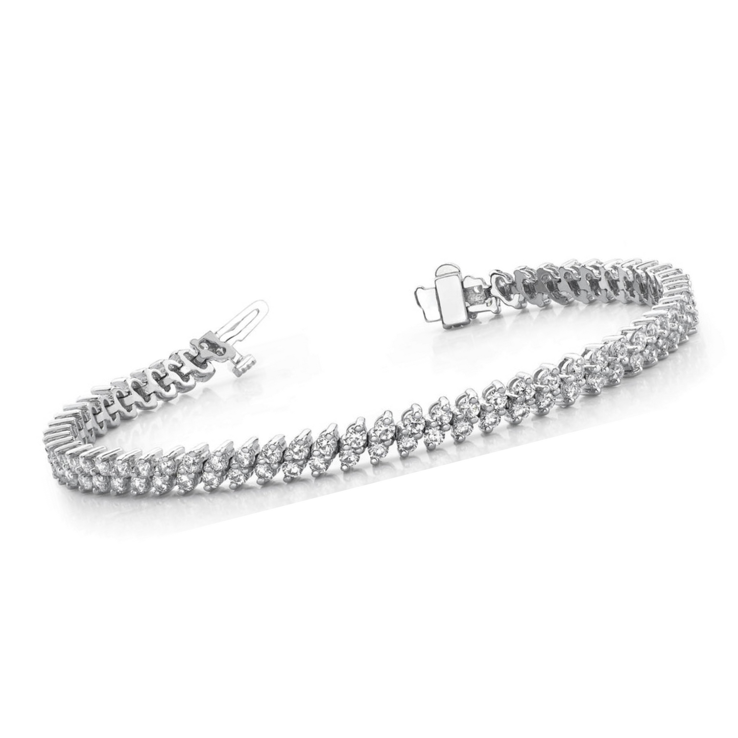 Round Cut Natural Earth Mined Diamond Tennis Bracelet White Gold Lady Jewelry 6 Carats