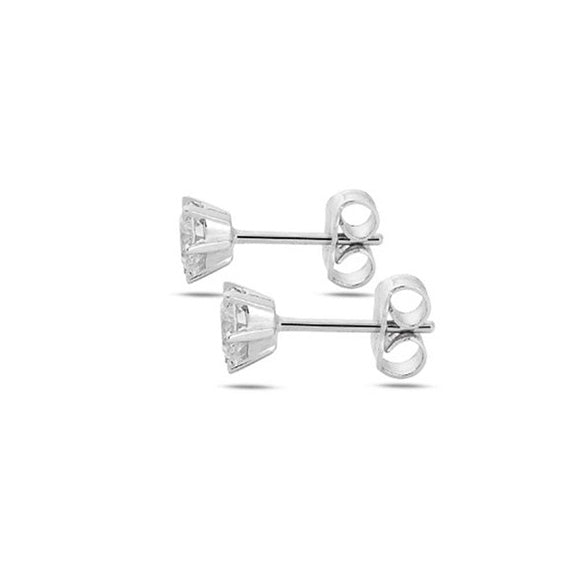 Round GIA CERTIFIED Lab Grown Diamond Stud Earrings 2.50 Carats Solid White Gold 14K