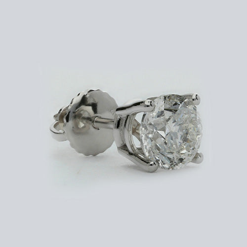 Round G VS1 CERTIFIED Lab Grown Diamond Earring Stud Platinum Earring 3 Carats