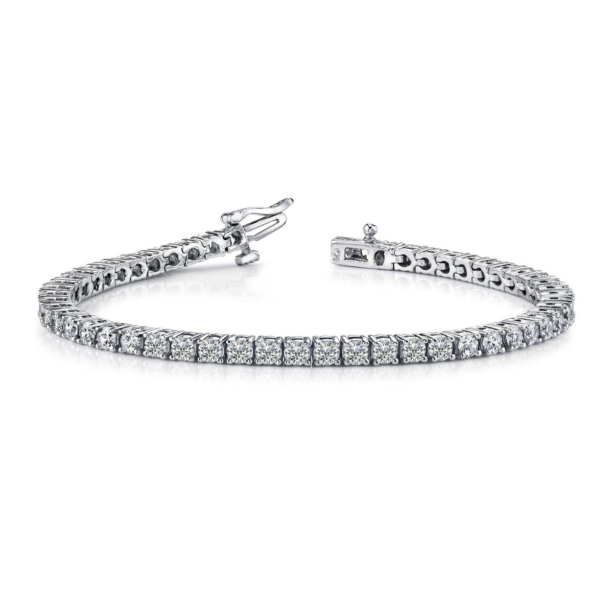 Round Lab Grown Diamond Lady Men Tennis Bracelet Solid Gold 14K 7.50 Carats