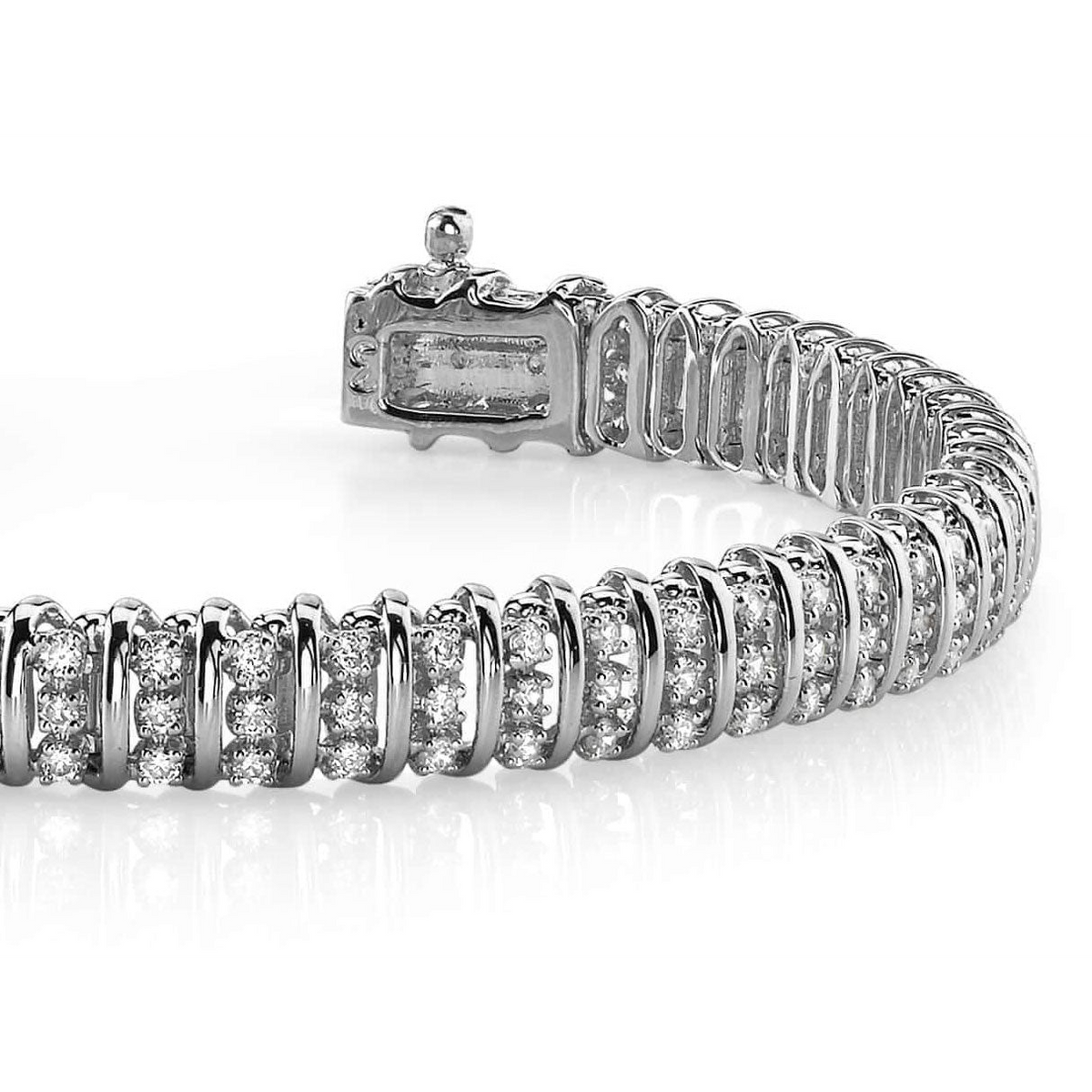 Round Lab Grown Diamond Tennis Bracelet Solid Gold 10K Jewelry 16 Carats
