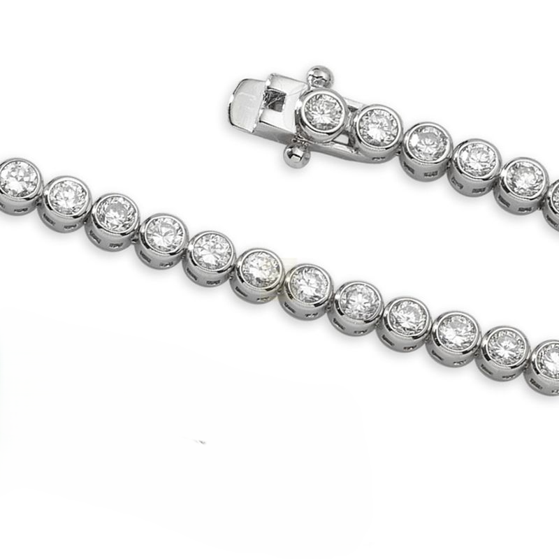Round Lab Grown Diamond Tennis Bracelet Solid White Gold 10K Diamonds 5.70 Ct