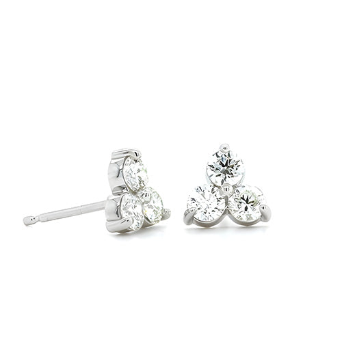 Round Natural Earth Mined Diamonds Stud Earring 4.26 Carats Earring Studs