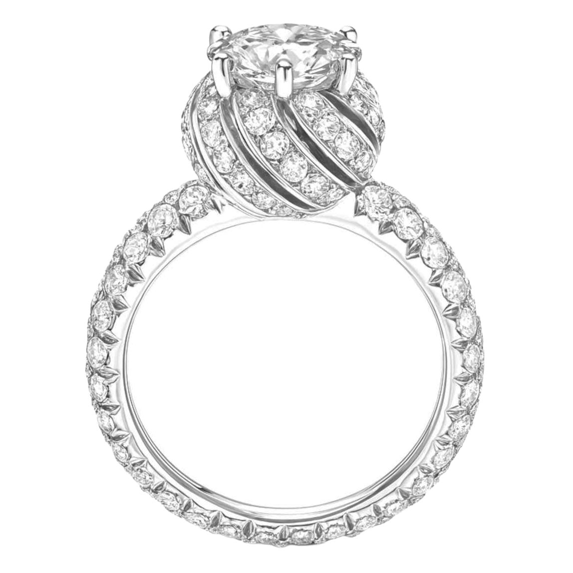 Round Old Miner Genuine Natural Earth Mined Diamond Ring Twisted Pave Set Jewelry 3.50 Carats