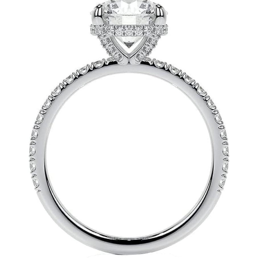 natural round diamond 4.50ct ring side angle