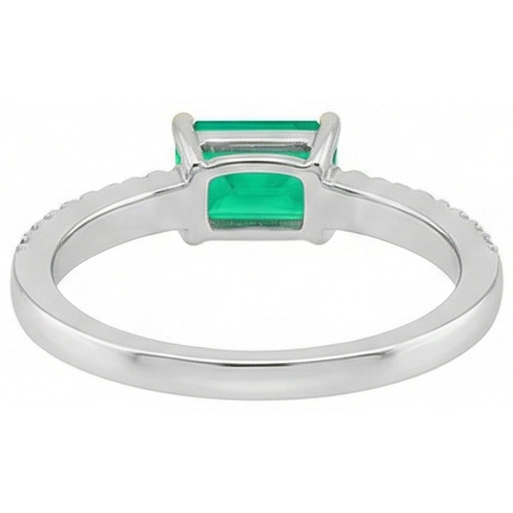 Natural Real ( Not Lab Grown ) Simple Green Emerald GIA Ring With Accents