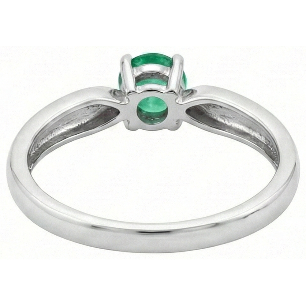 Natural Real ( Not Lab Grown ) Solitaire 2.50 Ct Round Cut Green Emerald GIA Engagement Ring White Gold 14K