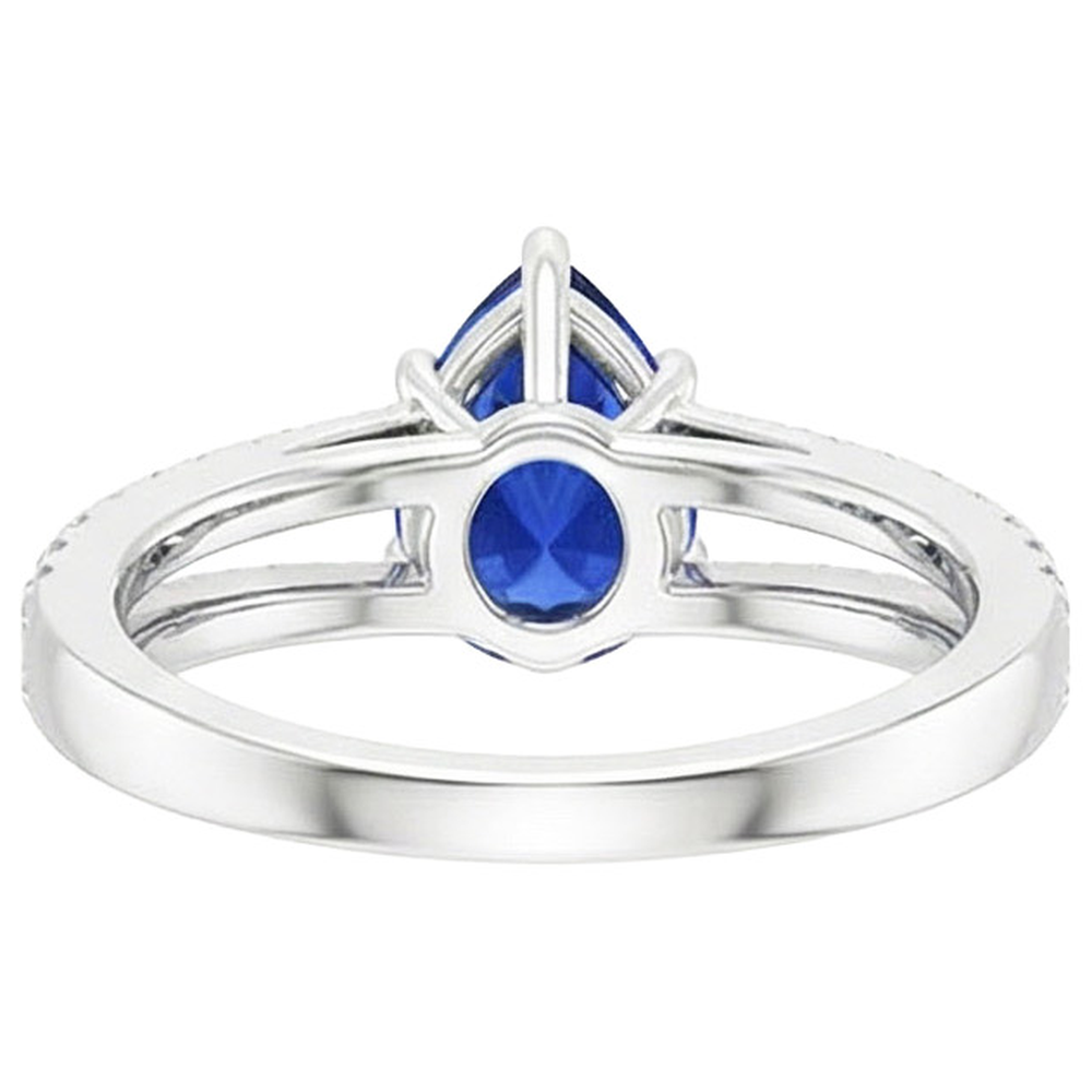 natural round sapphire 4ct ring on white background