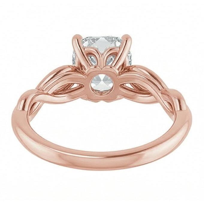 Solitaire Cushion Old Mine Cut Real Natural Earth Mined Diamond Ring Infinity Style 3 Carats