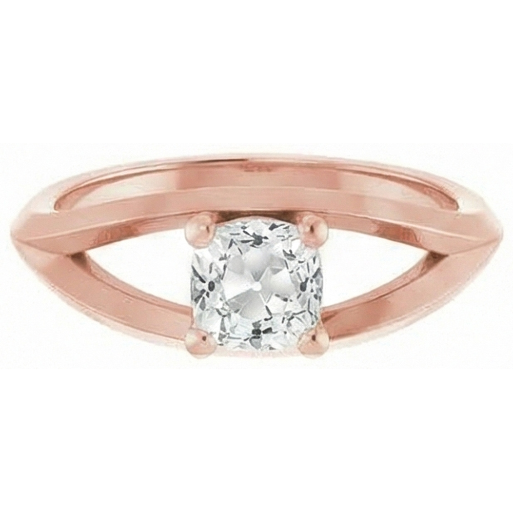 Solitaire Cushion Old Miner Real Natural Earth Mined Diamond Ring 3 Carats 4 Prong Split Shank