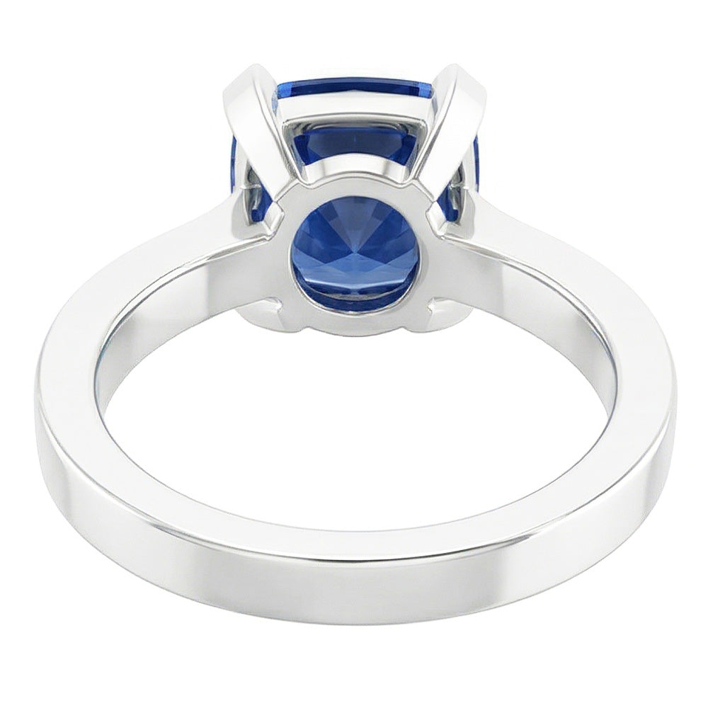 Solitaire Gold Ring Radiant Natural Blue Sapphire 1.50 Carats 4 Prong