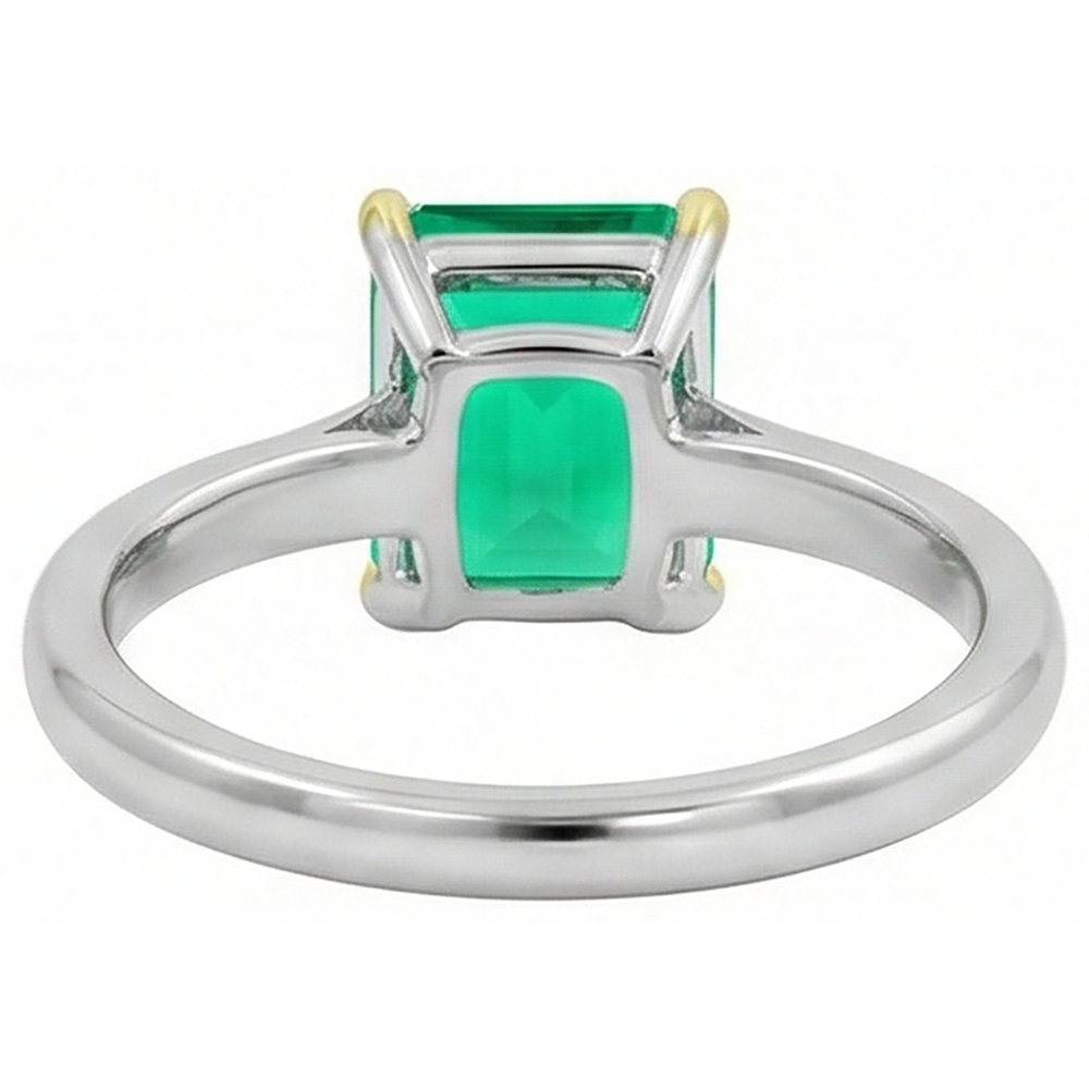 Natural Real ( Not Lab Grown ) Solitaire Green Emerald GIA Ring Gemstone