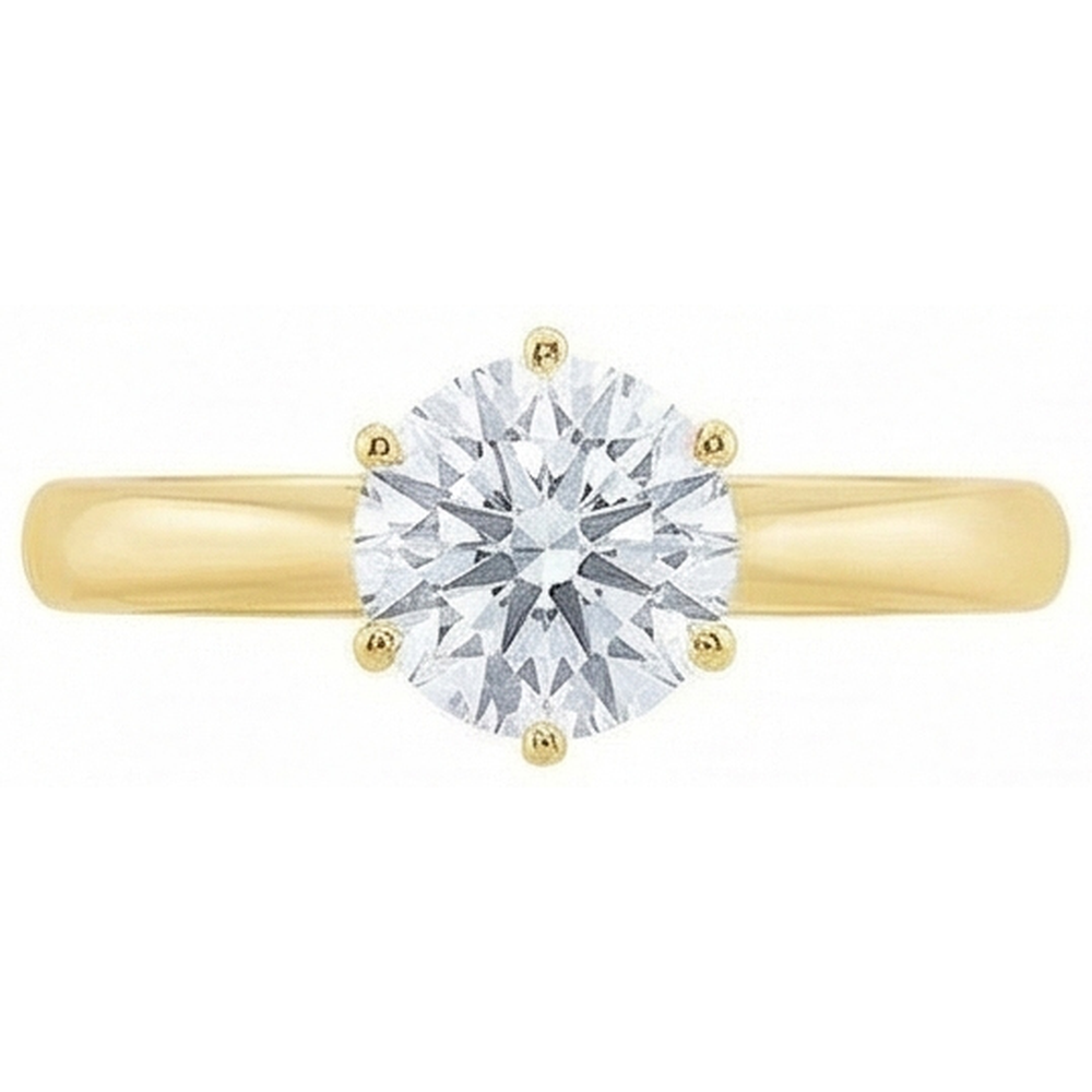 Solitaire Natural Earth Mined Diamond Engagement Ring Yellow Gold 1.51 Ct.