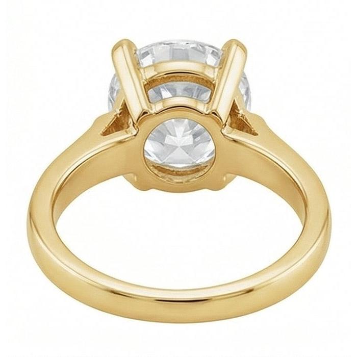 Solitaire Old Cut Round Mined Natural Real Diamond ( Not Lab Grown ) Engagement Ring 4 Carats