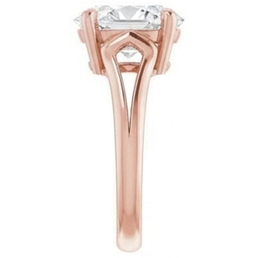 Solitaire Oval Old Cut Natural Earth Mined Diamond Ring Prong Set 5.75 Carats Split Shank