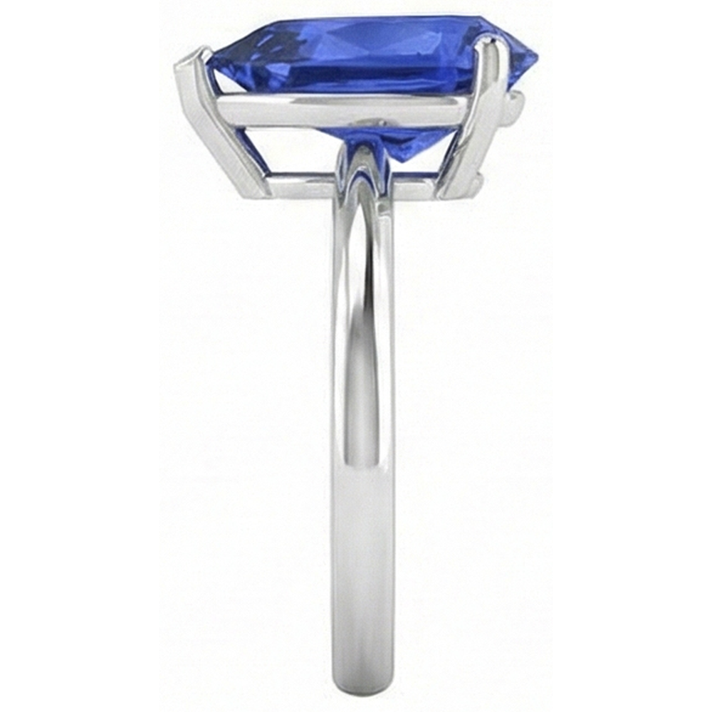 Natural Real ( Not Lab Grown ) Solitaire Pear Sri Lankan Sapphire Ring Prong Set 3 Carats Gold