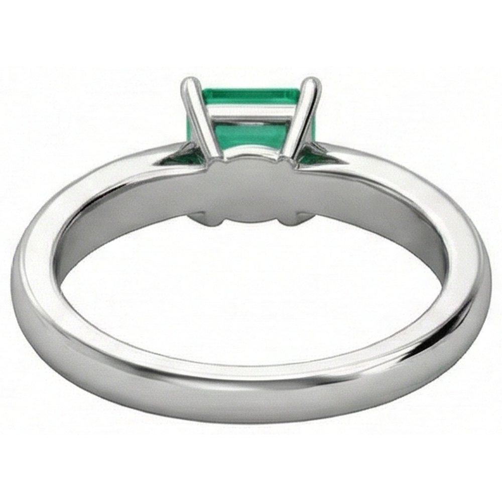 Natural Real ( Not Lab Grown ) Solitaire Princess Cut Green Emerald GIA 2.50 Carats Wedding Ring Gold White