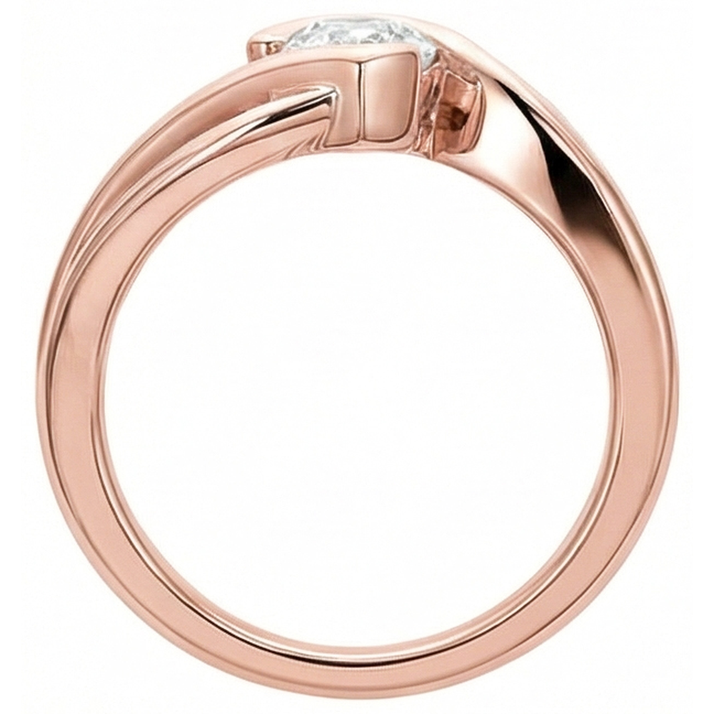 Solitaire Ring Old Cut Pear Natural Earth Mined Diamond Twisted Split Shank 2.25 Carats