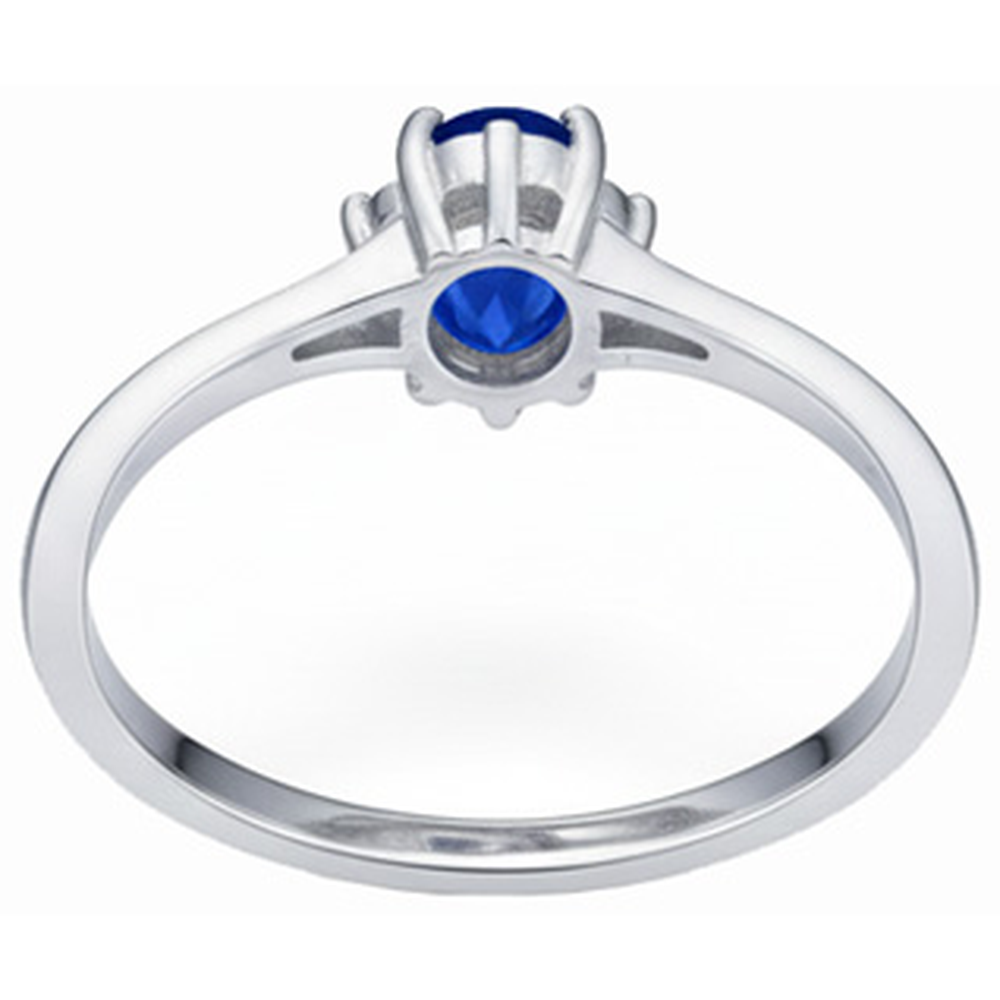 Solitaire With Accent Sri Lanka Sapphire And Natural Earth Mined Diamonds Ring 1.90 Carats