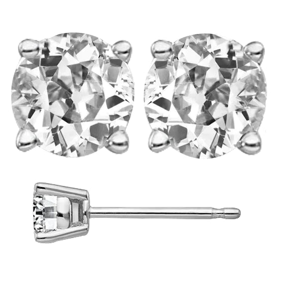 Solitaire 8 Carat Natural Diamond Earrings
