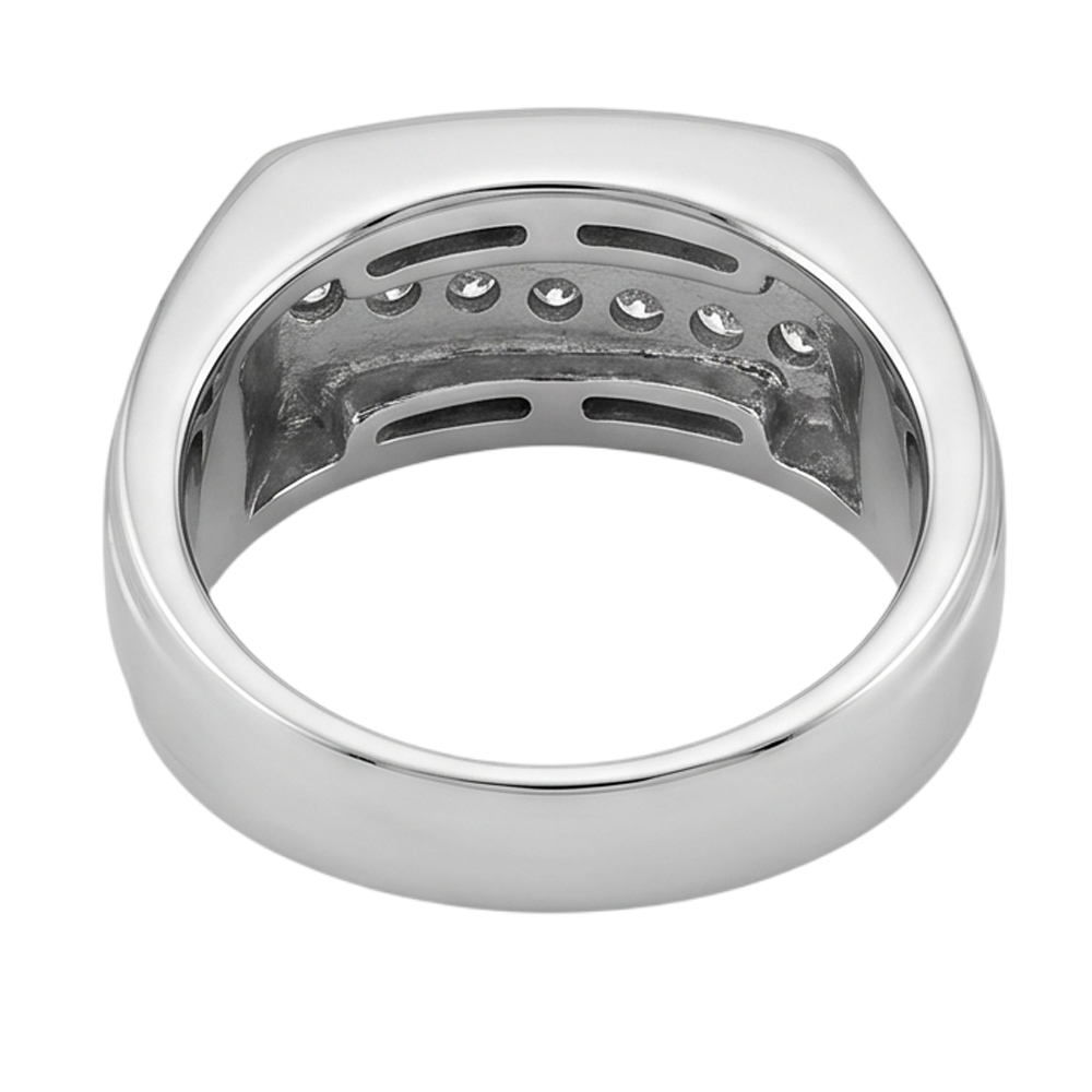 Sparkling 0.50 Carats Round Diamonds Men Ring White Gold 10K
