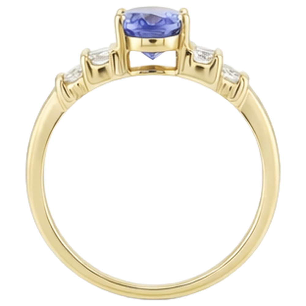 Sparkling Oval Tanzanite Natural Earth Mined Diamonds 3 Carat Engagement Ring Jewelry