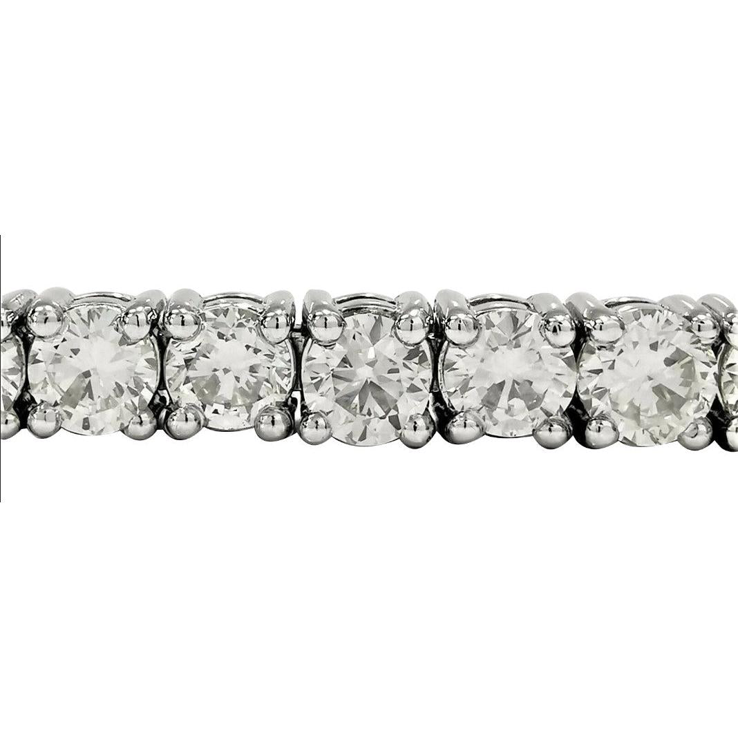 Sparkling 10.50 Carat Round Lab Grown Diamonds Tennis Bracelet White Gold