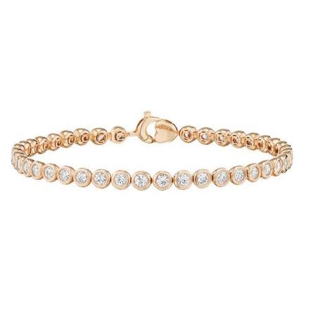 Sparkling 2 Carat Lab Grown Diamonds Tennis Bracelet Yellow Gold New