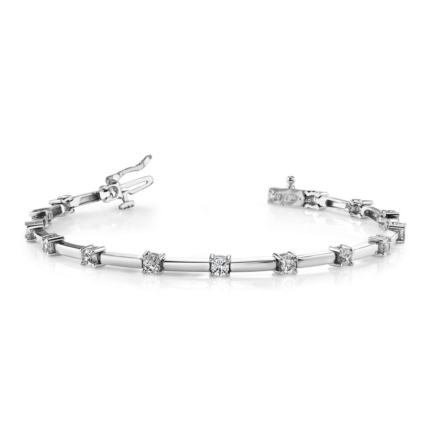 Sparkling Round Cut Real Natural Earth Mined Diamond Tennis Bracelet 2.25 Carats Fine Jewelry